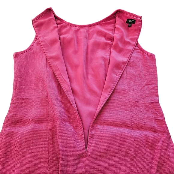 Women's Talbot Hot Pink Tweed Linen Sheath Dress Sleeveless 14P   14 Petite - Picture 3 of 9